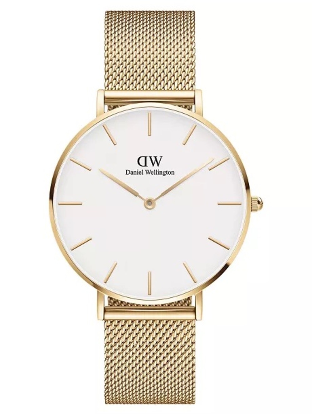 Daniel Wellington White Dial Gold Mesh Watch